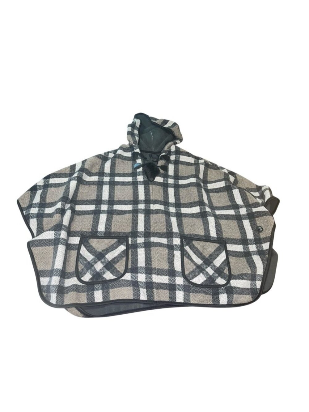 RACHEL RACHEL ROY Women's Size Small/Medium Sweater Fleece Plaid Poncho READ